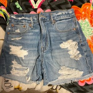 American Eagle Outfitters Ripped Blue Jean Shorts